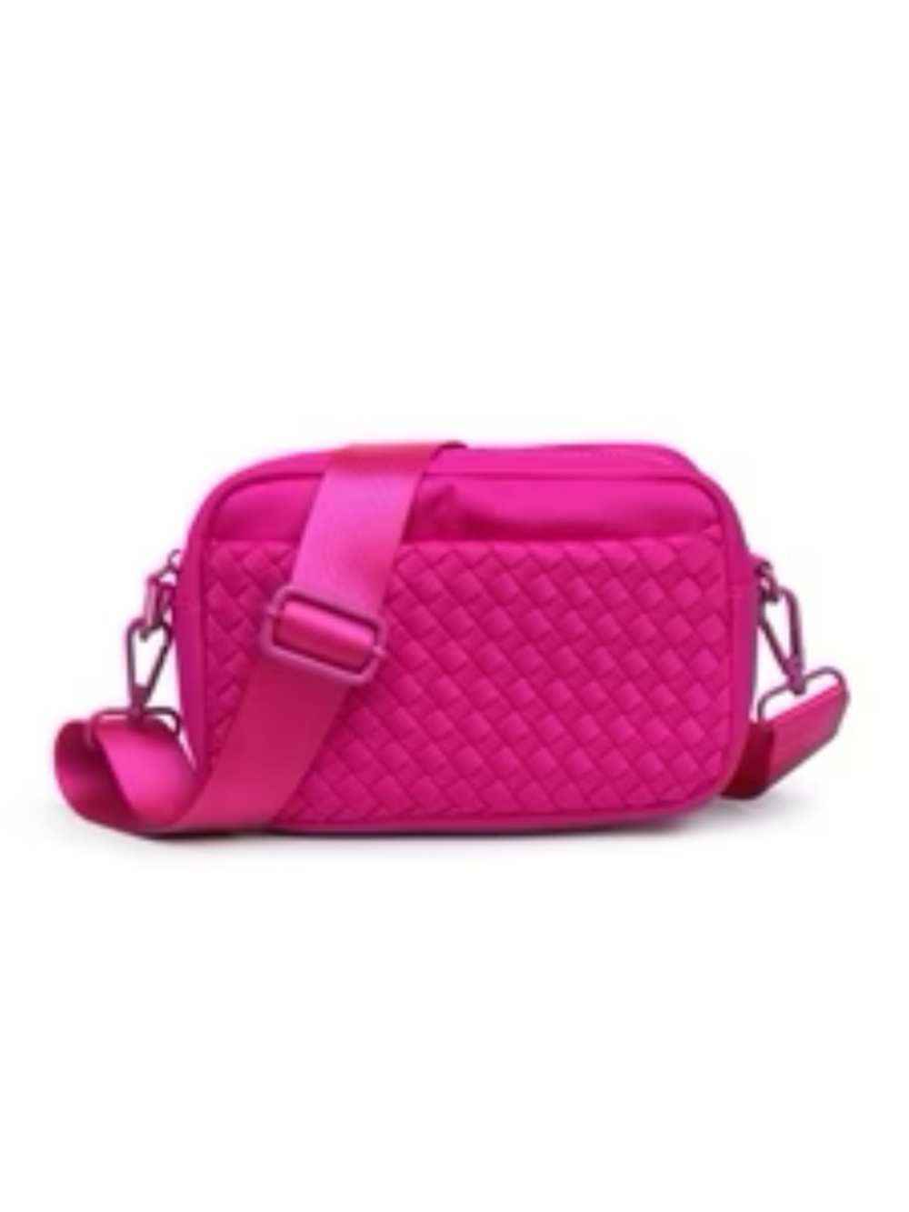 NWT Sol and Selene Fuchsia Neoprene Woven Crossbody Bag - Picture 6 of 9